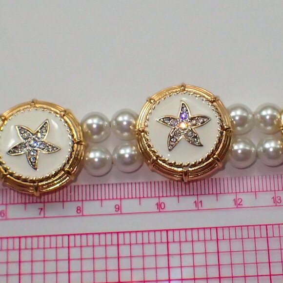 Starfish Rhinestone Bracelet and Clip on Earring Set by Butler - Picture 7 of 9